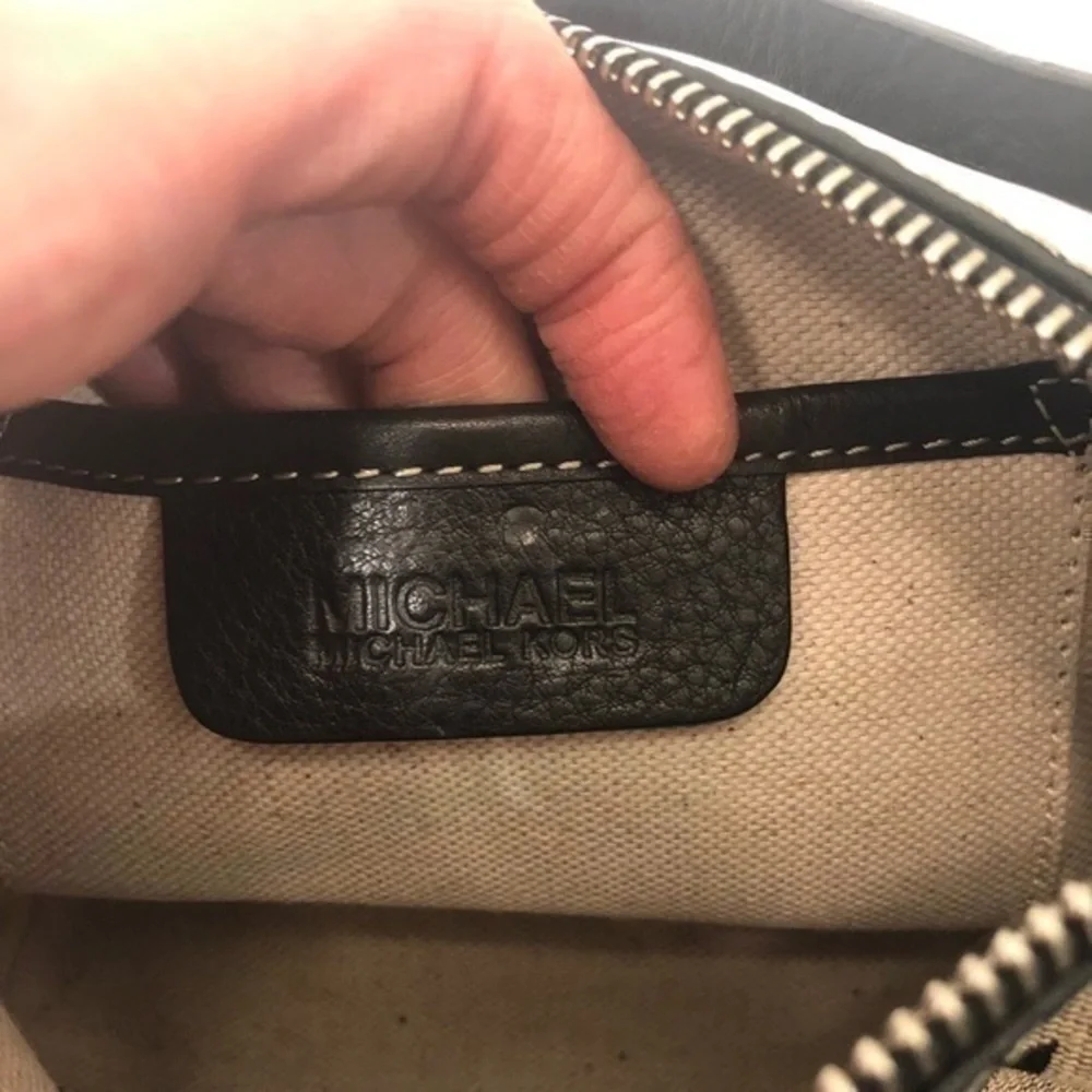 Michael Kors canvas leather mini bag baguette